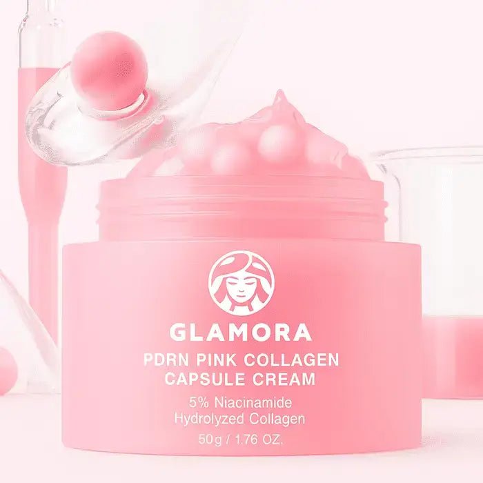 Glamora Pink Collagen Cream mit pflegenden Kapseln – K-Beauty Collagen Creme für glatte und gepflegte Haut