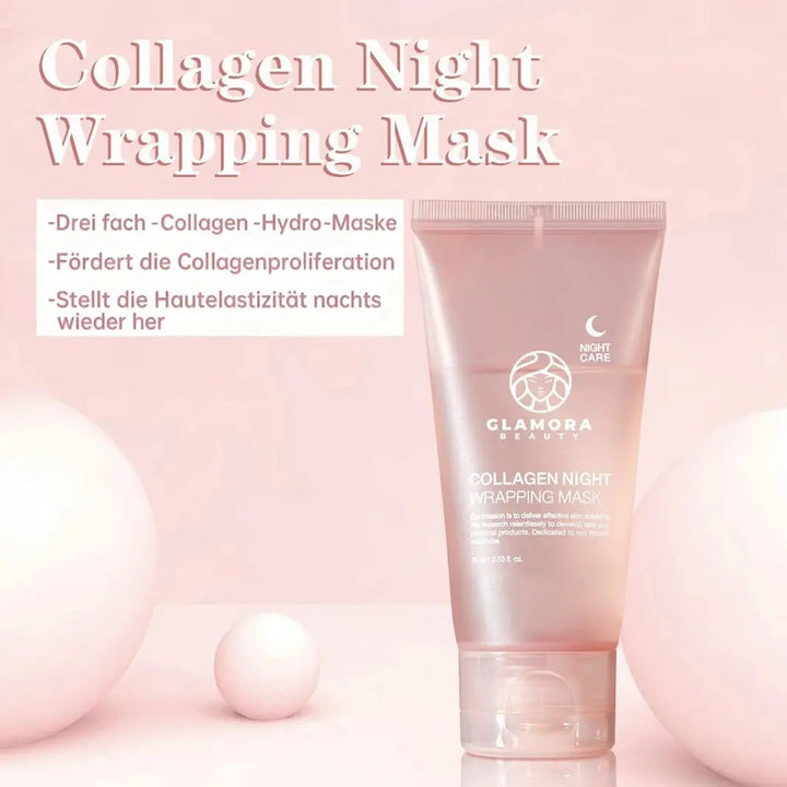 Vorteile der Glamora Collagen Night Wrapping Mask – fördert Collagenproduktion und verbessert Hautelastizität über Nacht.