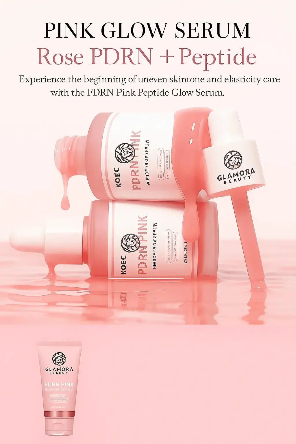 Glamora Beauty Pink Glow Serum mit PDRN und Peptiden – für strahlenden, gleichmäßigen Teint