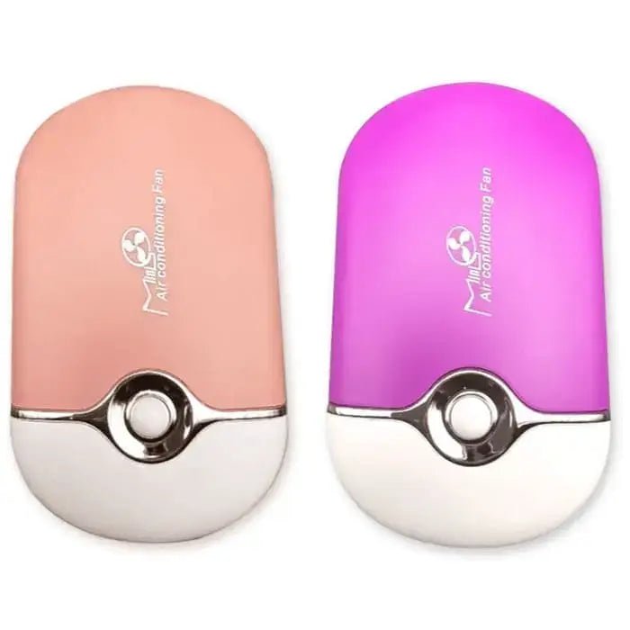 Glamora Wimpern Mini Ventilator in Pink und Lila – tragbare Lash Fans für professionelle Wimpernverlängerungen