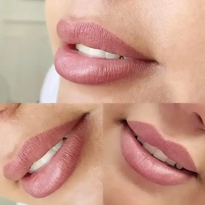 Lippenpigmentierung mit Permanent Make-up zeigt natürliches Farbergebnis und präzise Konturen