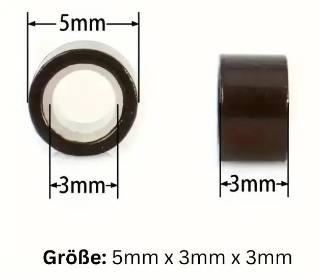 Microringe Maße – Größe 5mm x 3mm x 3mm, Silikonbeschichtung für sicheren Halt bei Extensions