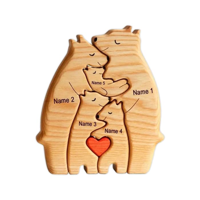 Personalisierte Holzbären Figuren Puzzle Familie Weihnachtsgeschenk - Glamora Beauty