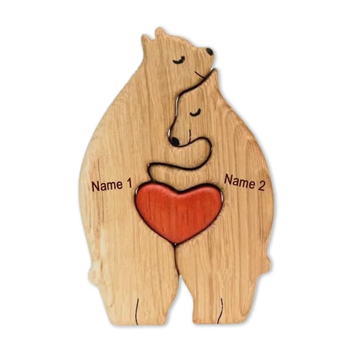 Personalisierte Holzbären Figuren Puzzle Familie Weihnachtsgeschenk - Glamora Beauty