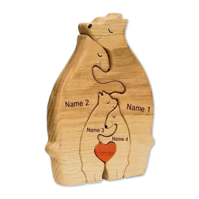 Personalisierte Holzbären Figuren Puzzle Familie Weihnachtsgeschenk - Glamora Beauty