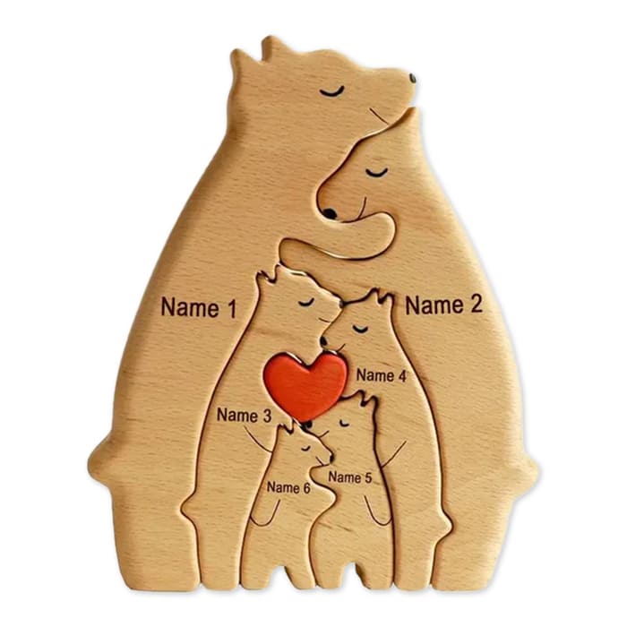 Personalisierte Holzbären Figuren Puzzle Familie Weihnachtsgeschenk - Glamora Beauty