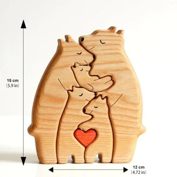 Personalisierte Holzbären Figuren Puzzle Familie Weihnachtsgeschenk - Glamora Beauty