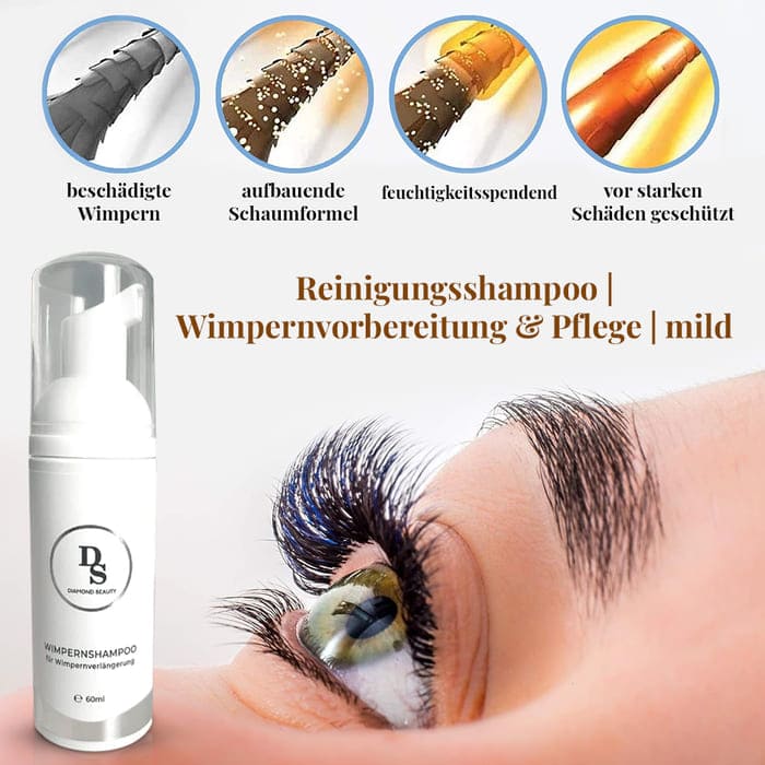 Wimpernshampoo für Wimpernverlängerung - Glamora Beauty